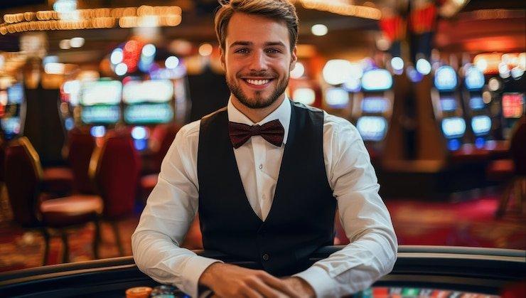 Live baccarat table showing banker, player, and tie betting options